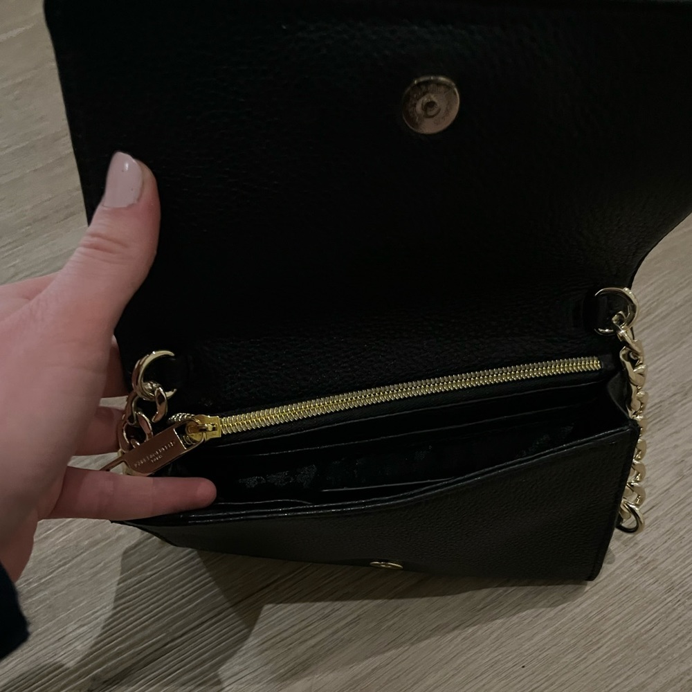 Karl Lagerfeld black wallet on chain rose detail - Picture 4 of 6